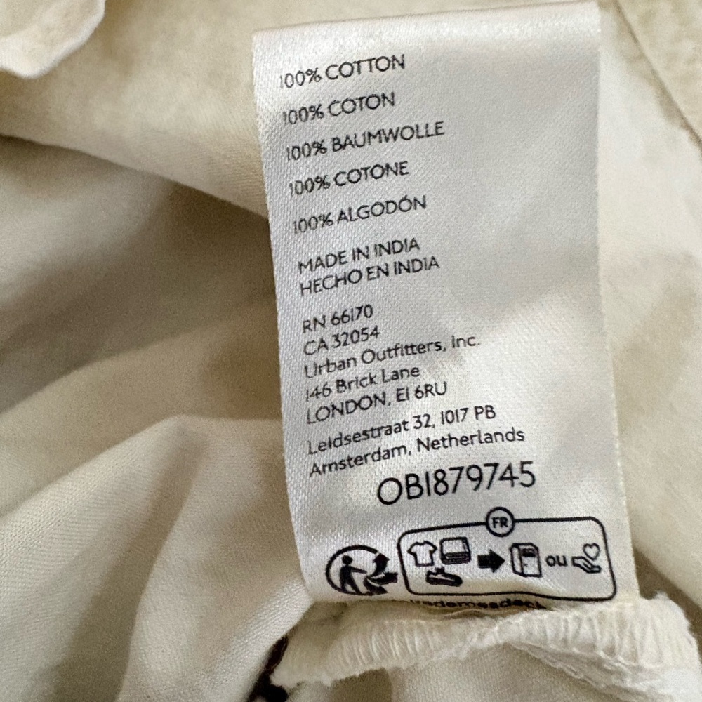 Free People Keep It Crisp Cotton Shortall – Pale Yellow (Tofu) – Size XL - Picture 7 of 7